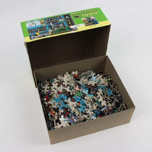 RoseArt Hometown Collection 1000-Piece Puzzle Library #09200 Complete 