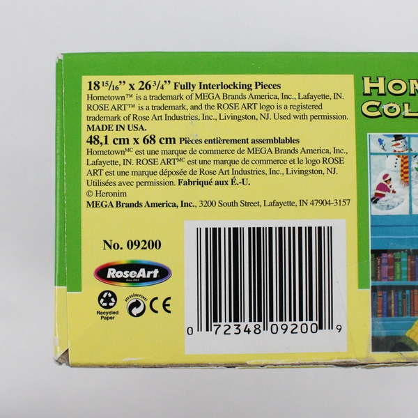 RoseArt Hometown Collection 1000-Piece Puzzle Library #09200 Complete 