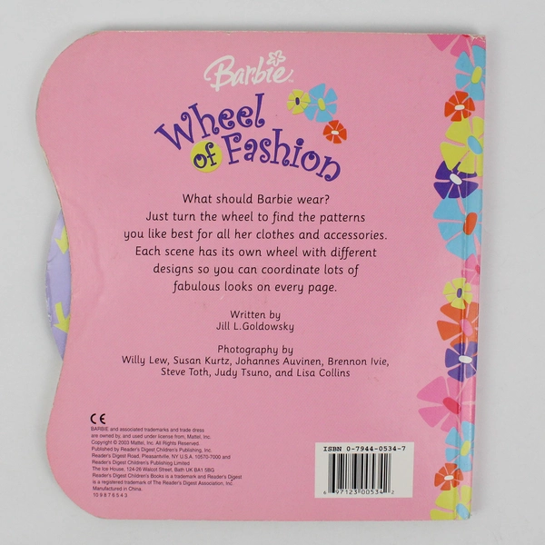 Barbie Wheel Of Fashion Jill Goldowsky 2003 Board Book Turn the Fashion Wheel