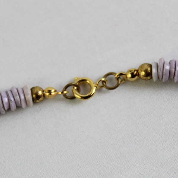 Purple Shell Heishi Beaded Boho Necklace 18"