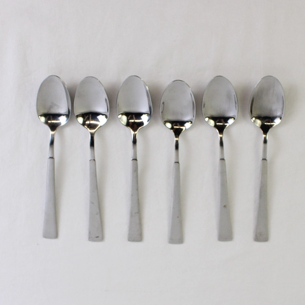 6 Oneida Silver Purity Teaspoons 6.75 Inches 18/0 Stainless