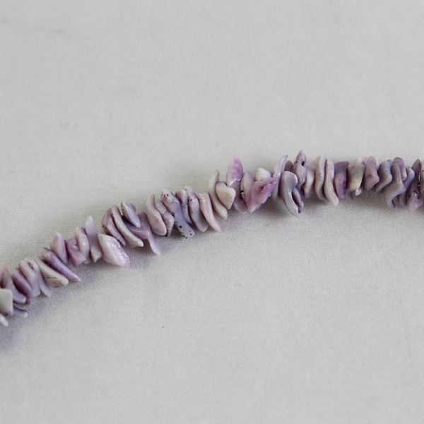 Pale Purple Shell Heishi Beaded Necklace 22"