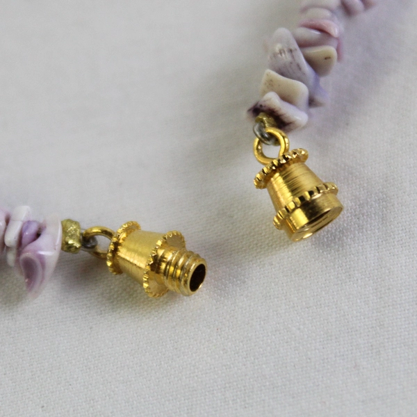 Pale Purple Shell Heishi Beaded Necklace 22"