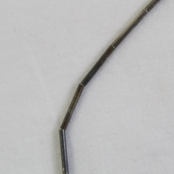 Vintage Beaded Silver-Tone Station Choker Necklace Boho 15"