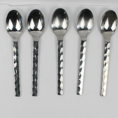 Lot 5 Cambridge Silver Oval Soup Spoon 18/10 Stainless CBS123 Pattern Hammered