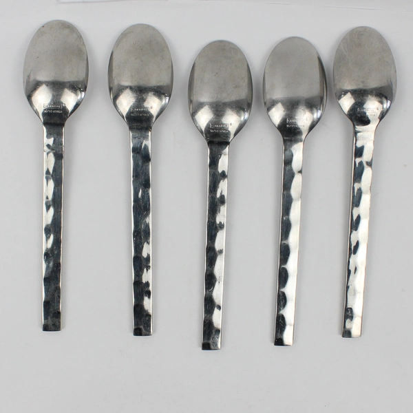 Lot 5 Cambridge Silver Oval Soup Spoon 18/10 Stainless CBS123 Pattern Hammered