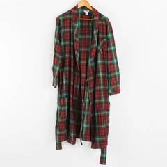 Duluth Trading Co. Red and Green Plaid Flannel Robe Men's XL 100% Cotton