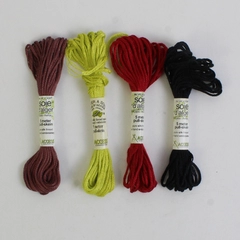 Lot of 4 Soie d'Alger 5 Meter Pull-Skein Silk Thread, Assorted Colors
