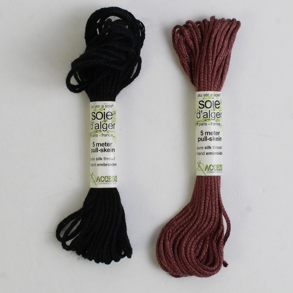 Lot of 4 Soie d'Alger 5 Meter Pull-Skein Silk Thread, Assorted Colors