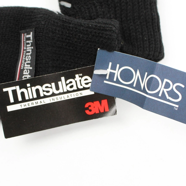 Honors Thinsulate 3M Thermal Insulation Black Gloves One Size Fits Most