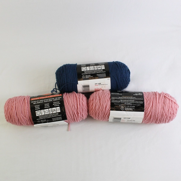 Lot of 3 Red Heart Super Saver Pink & Blue Partial Yarn Skeins 26 oz Total