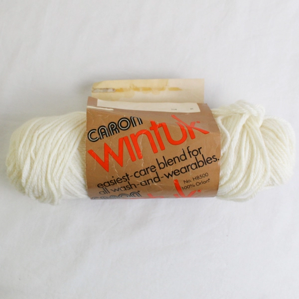 Lot of 3 VTG Caron Wintuk Partial Orlon Acrylic Yarn Skeins Off-White 11 oz