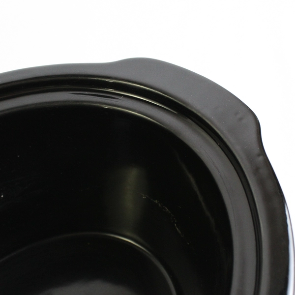 Unmarked Black Oval Ceramic Slow Cooker Insert 12.5"