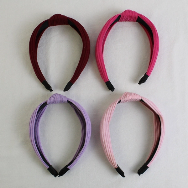 Lot of 4 Women's Headbands Hair Accessories Red Pink Purple