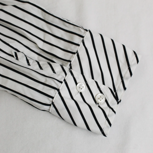 Pendleton Petite White and Black Striped 3/4-Sleeve Button-Up Women's Size 2