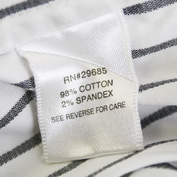 Pendleton Petite White and Black Striped 3/4-Sleeve Button-Up Women's Size 2