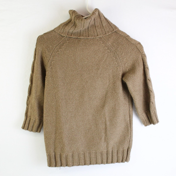 Gap Brown Cable Knit Half-Sleeve Turtleneck Sweater Women's Small