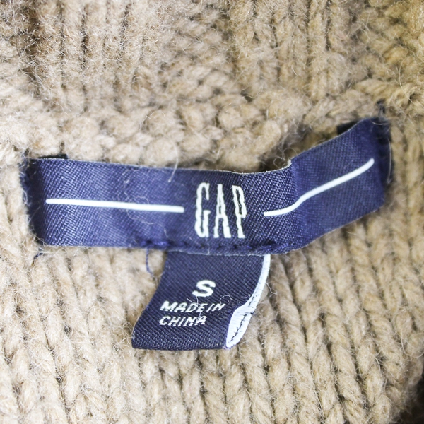 Gap Brown Cable Knit Half-Sleeve Turtleneck Sweater Women's Small