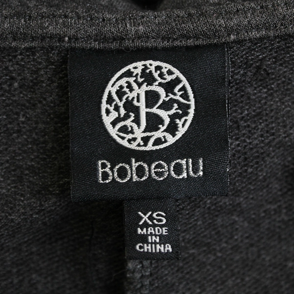 Bobeau Charcoal Gray Ruffle 3/4-Sleeve Knee-Length Shirt Dress Women's XS