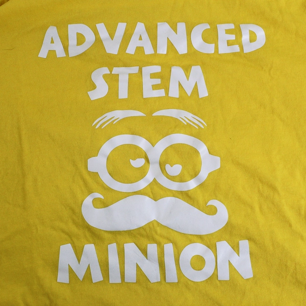 Live And Tell Advanced STEM Minion Yellow Cotton T-Shirt Adult Small