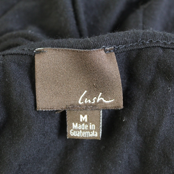 Lush Solid Black 3/4-Sleeve Short Blouson Dress Women's Size Medium