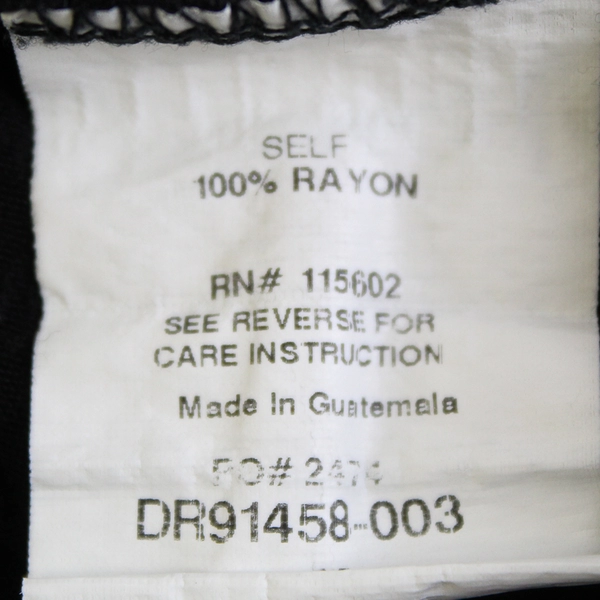 Lush Solid Black 3/4-Sleeve Short Blouson Dress Women's Size Medium