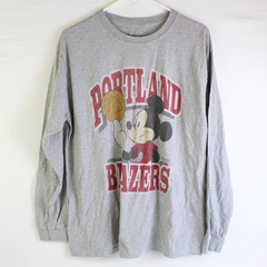 Disney x Junk Food Portland Trail Blazers Gray Long-Sleeve T-Shirt Men's Medium