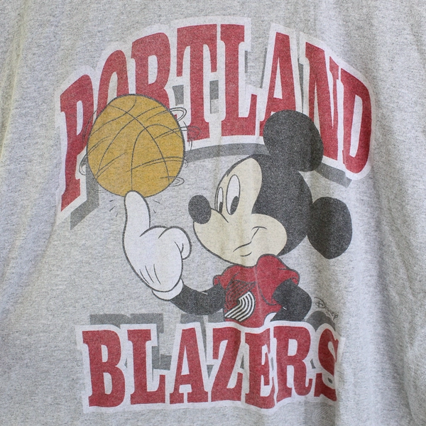 Disney x Junk Food Portland Trail Blazers Gray Long-Sleeve T-Shirt Men's Medium