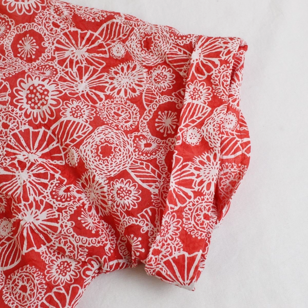 ExOfficio Coral Pink & White Floral Patterned Short-Sleeve Button-Up Women's Med