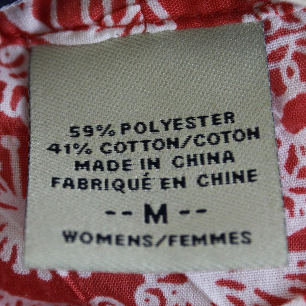 ExOfficio Coral Pink & White Floral Patterned Short-Sleeve Button-Up Women's Med