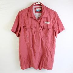 Magellan Outdoors Fish Gear Salmon Pink Short-Sleeve Button-Up Women's XL