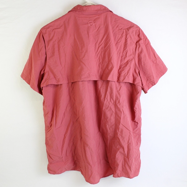 Magellan Outdoors Fish Gear Salmon Pink Short-Sleeve Button-Up Women's XL