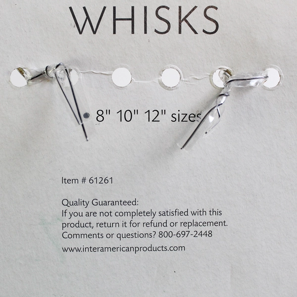 Lot of 2 Everyday Living Metal Kitchen Whisks 10" and 12"