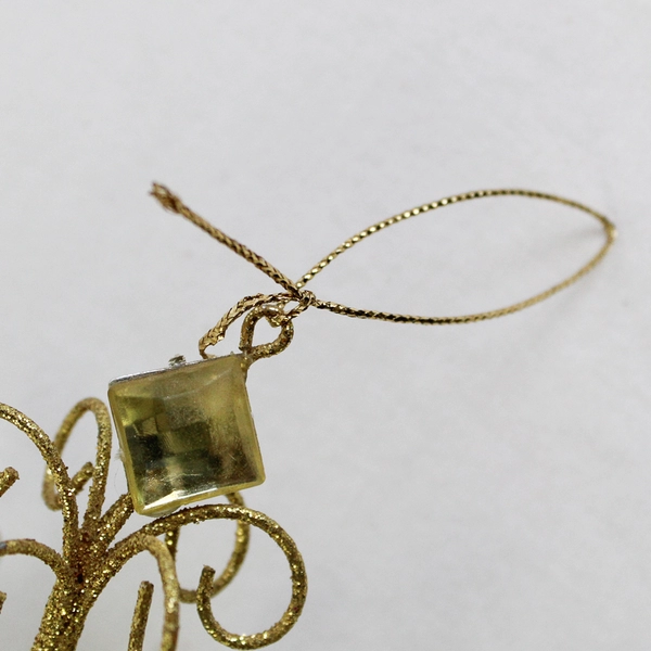 Vintage Kurt Adler Gold Glitter with Rhinestones Chandelier Christmas Ornament