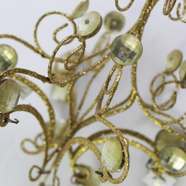 Vintage Kurt Adler Gold Glitter with Rhinestones Chandelier Christmas Ornament