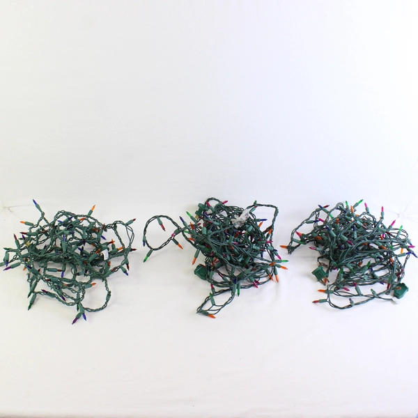 Lot of 3 Multicolor Christmas String Lights One 25ft and Two 50ft Tested