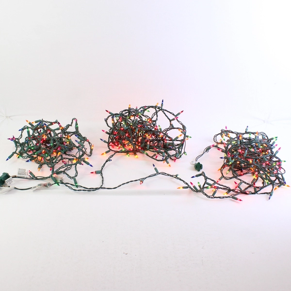 Lot of 3 Multicolor Christmas String Lights One 25ft and Two 50ft Tested