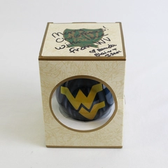 RFSJ Inc. West Virginia Mountaineers Glass Christmas Ornament