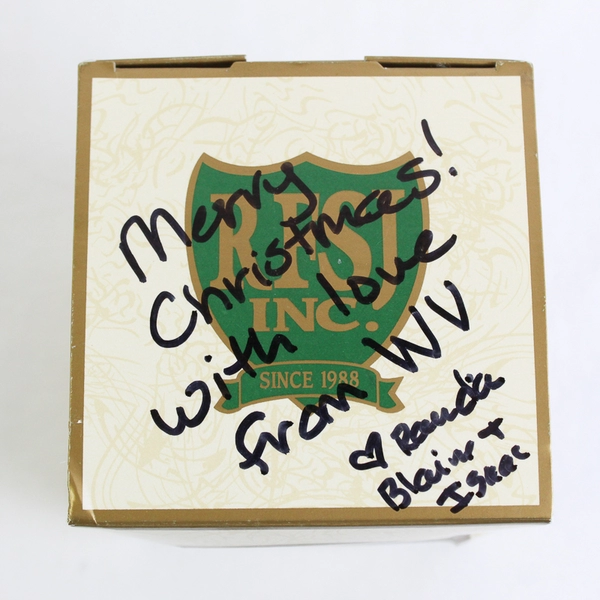 RFSJ Inc. West Virginia Mountaineers Glass Christmas Ornament