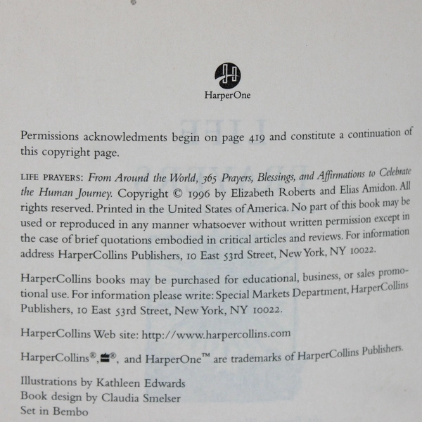 Life Prayers From Around the World 365 Prayers & Blessings 1996 Paperback