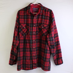 Van Heusen Men's L Winter Weights Red Plaid Flannel Button Up Shirt