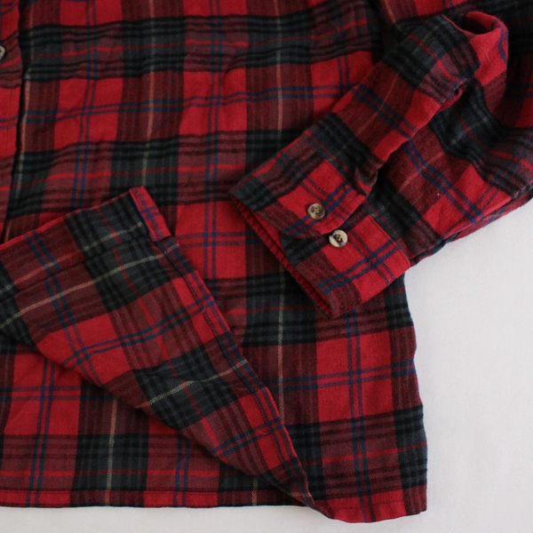 Van Heusen Men's L Winter Weights Red Plaid Flannel Button Up Shirt