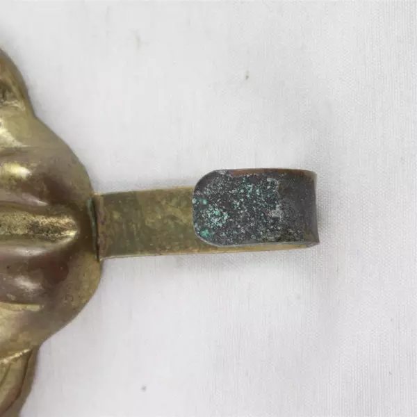 Vintage Solid Brass Angel Cherub Wings Key Hook Wall Hanger 4.5" x 5"