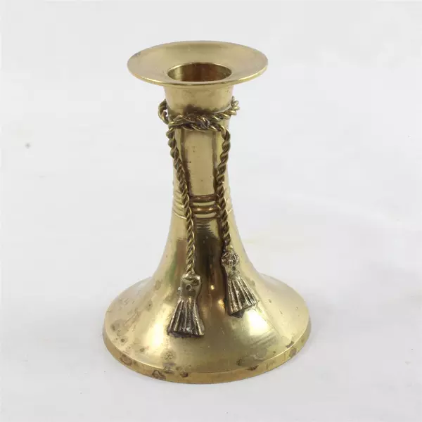 Vintage Solid Brass Candlestick Holder 4.75" Tall 3/4" Candle Fitter