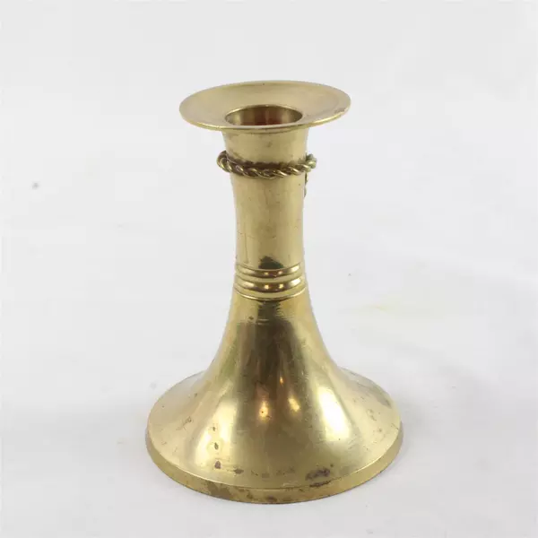 Vintage Solid Brass Candlestick Holder 4.75" Tall 3/4" Candle Fitter