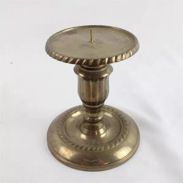 Vintage Brass Candlestick Pillar Holder 5.25" Classic Patina