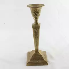 Vintage Ornate Solid Brass Candlestick Holder 10" Heavy Decorative