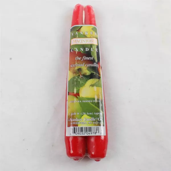 Yankee Candle Macintosh Apple 8" Taper Candles Pair New 