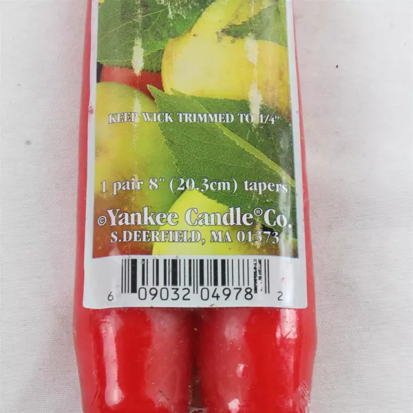 Yankee Candle Macintosh Apple 8" Taper Candles Pair New 