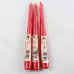 Set of 3 Old Harbor 10" Red Taper Candles New Sealed